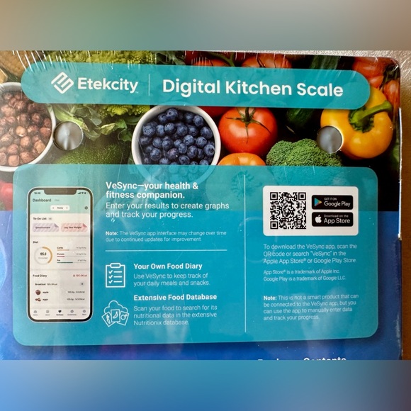 Etekcity Digital Kitchen Scale EK6015New in Package Stainless Steel Auto Shutoff - Picture 3 of 8